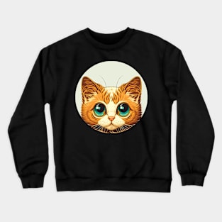 The cat with big eyes is so cute Crewneck Sweatshirt